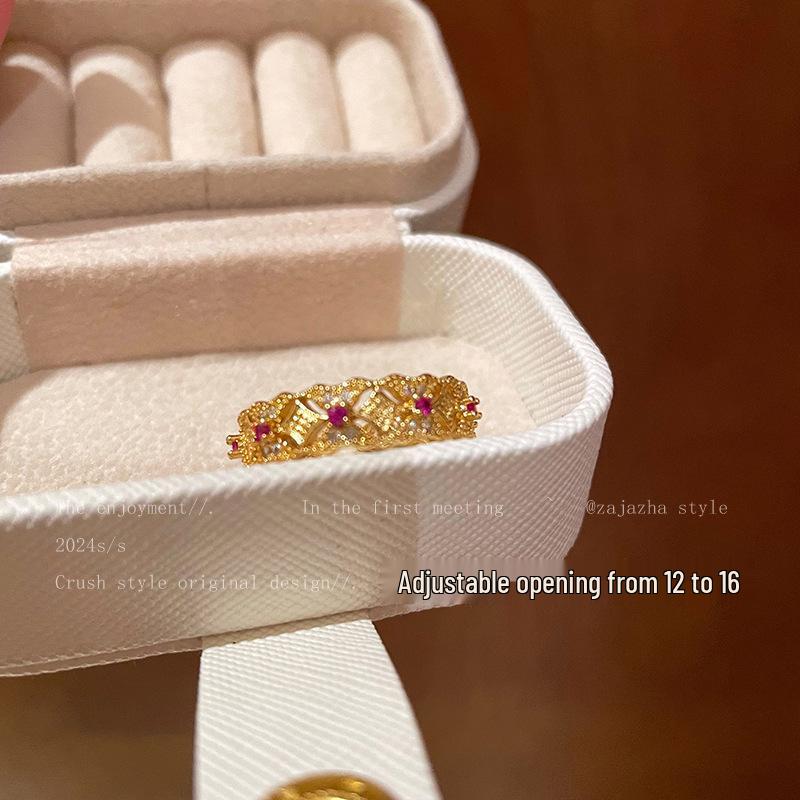 

Retro Gold Enamel Bamboo Joint Ring - Women s Fashion Autumn/Winter Chinese Style Index Finger Ring