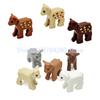 Afrikanische Wildtiere Zoo Bausteine Figuren Zubehör Säbelzahntiger Löwe Elefant Wolf Ente Spielzeugmodelle Kindergeschenk Spielzeug K93