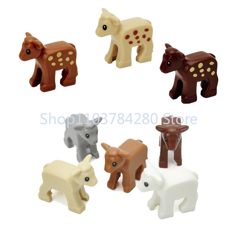 Afrikanische Wildtiere Zoo Bausteine Figuren Zubehör Säbelzahntiger Löwe Elefant Wolf Ente Spielzeugmodelle Kindergeschenk Spielzeug K93