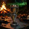 Heavy Duty Beverage Container Horrible Resin Stainless Steel Skull Goblet, Retro Skeletal Wine Gothic Metal Lined Goblet Cocktail Glasses, Vintage