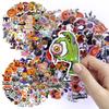 2026 50pcs Laser Flash Halloween Stickers Holographic Vinyl Trunk Mug Cup Sticker Waterproof Removable Sticker Halloween Decor