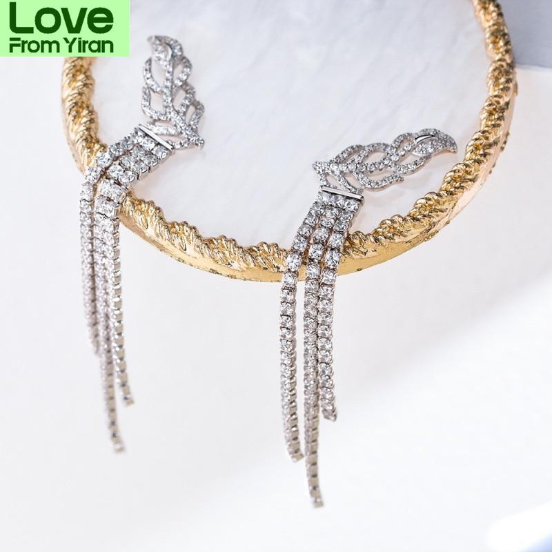 Luxury S925 Sterling Silver Drop Earrings For Women Sparkling Full Diamond Earring Girls Jewelry Ladies 19 *76mm Tassel Earring