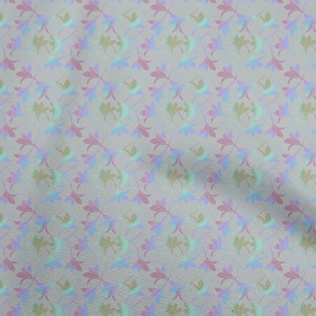 oneOone Georgette Viscose Black Fabric Leaves Fabric For Sewing Printed Craft Fabric By The Yard 42 Inch