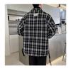 Medium-length Plaid Wool Jacket Men Autumn Winter Lapel Trench Coat  Tweed Coat