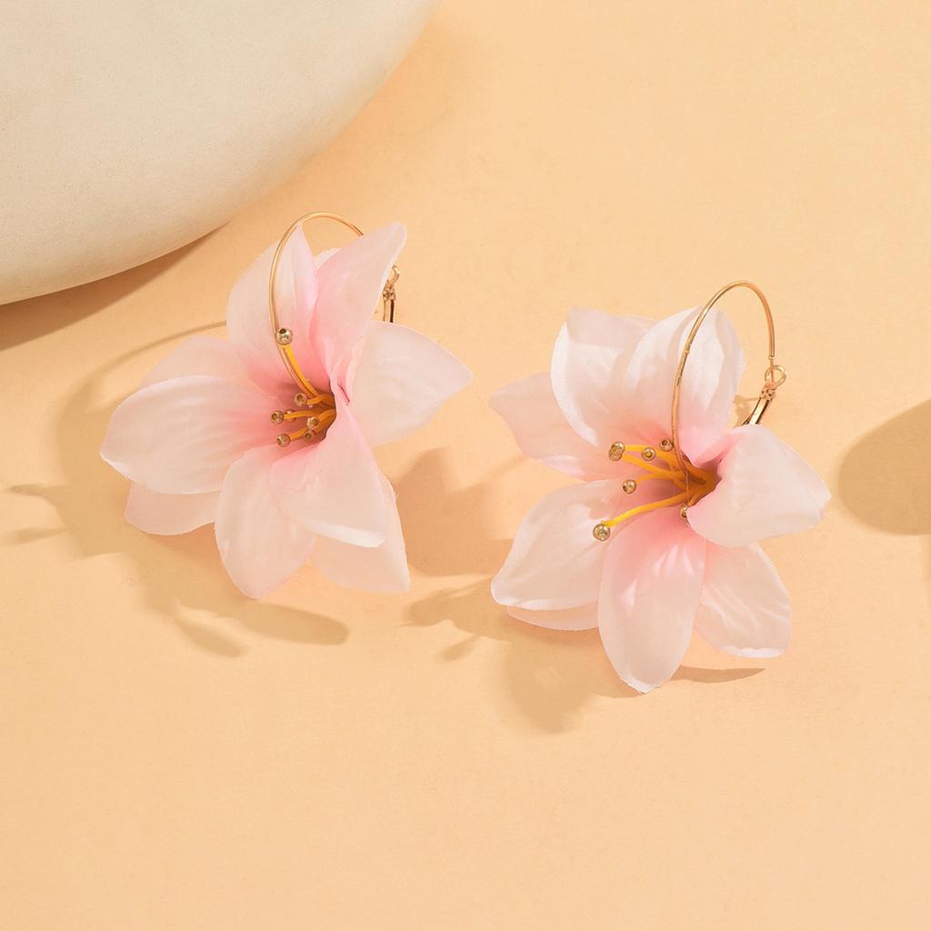 Simulation flower earrings temperament less heart flower earrings