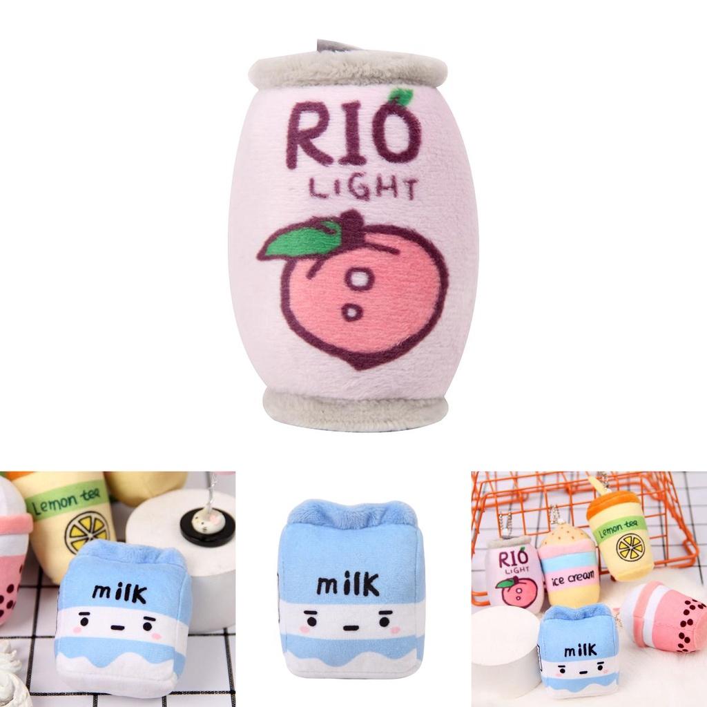 Adorable Fruit Bubble Tea Stuffed Plush Pendant Doll Xmas Gift