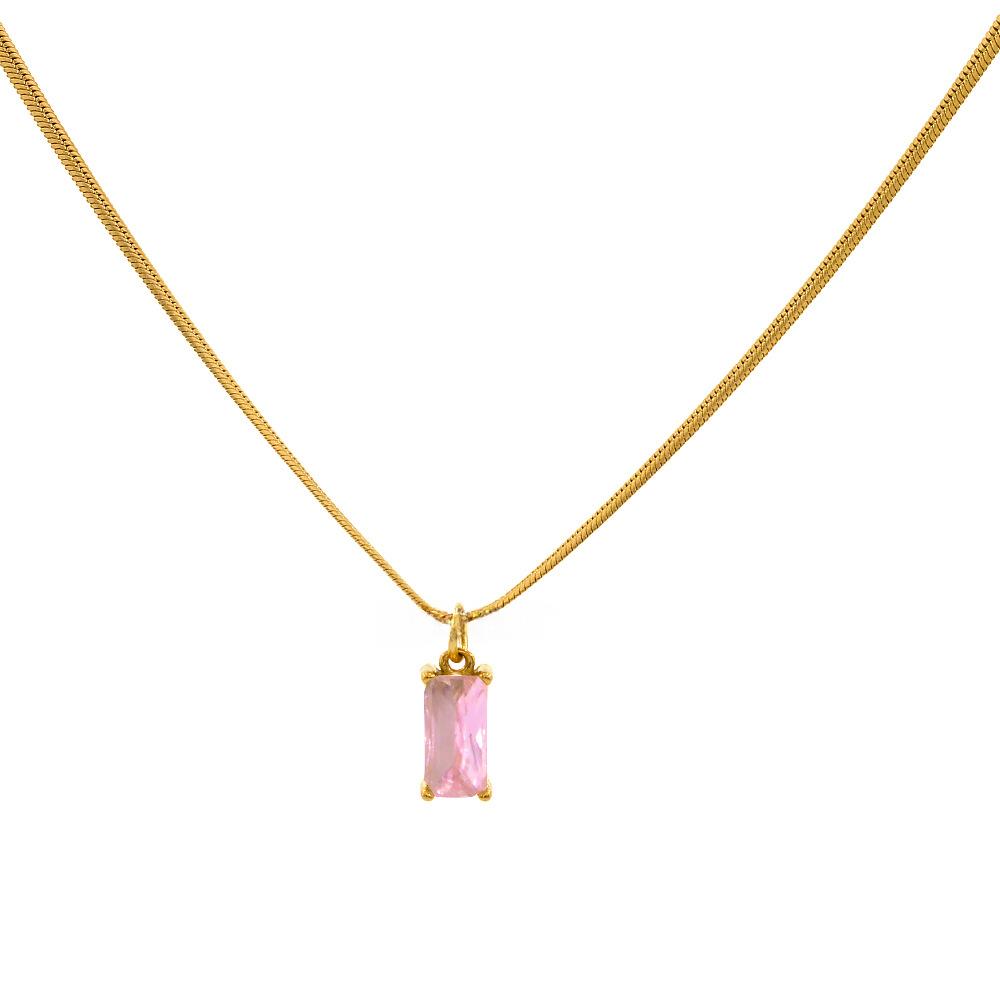 Barevný čtvercový zirkonový přívěsek náhrdelník z nerezové oceli klíční řetízek ženský nádherný náhrdelník