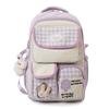 College Style Student Schoolbag Color Block Women's Multi-Compartment Backpack