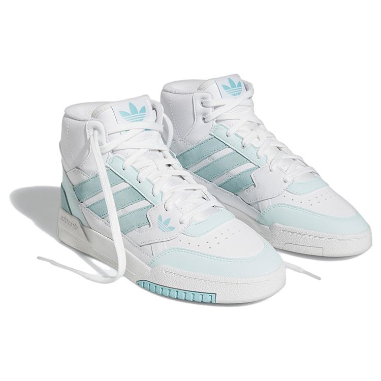 Adidas Originals Drop Step High Top Skate Shoes Women Sneakers White Blue HQ6983