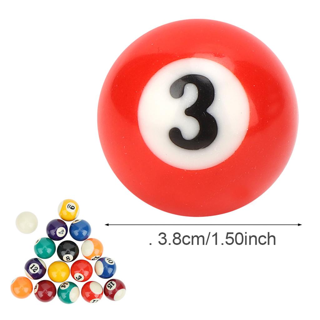 16PCS Ecológico 38MM Resina Bola de Bilhar Infantil Brinquedo Mini Acessório Mesa de Sinuca