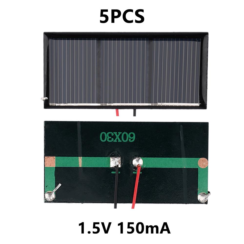5PCS Mini Solar Board 2V/1.5V/3V/5V Solar Cells 54*54mm/60*30mm/65*48mm/68*37mm Solar Panel A-grade Polycrystalline Silicon 4