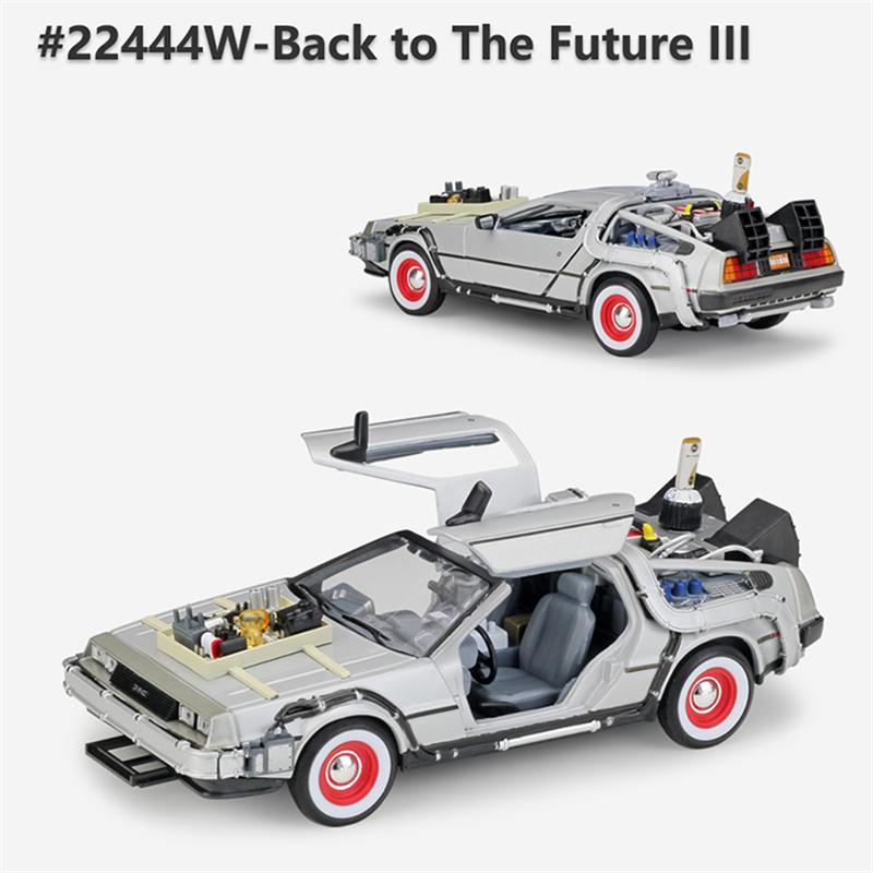 Welly 1:24 DMC-12 DeLorean Time Machine Back to the Future Alloy Race Car Model Diecast Metal Sports Car Vehicle Model Kids Gift