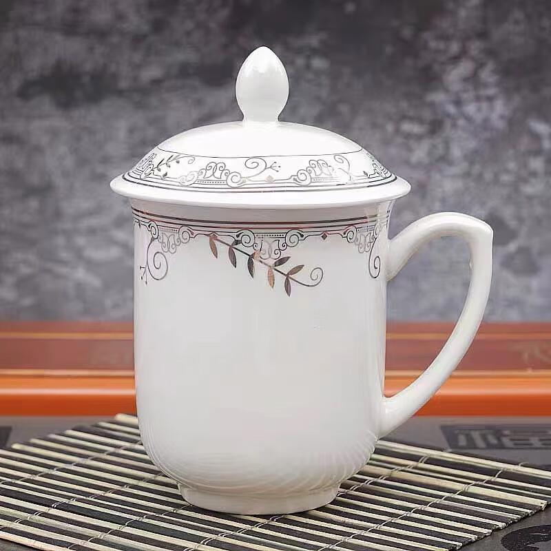 Taishun Keramik Platinblatt Teetasse mit Deckel und Henkel