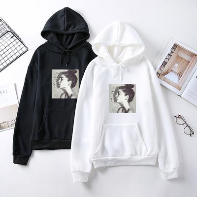 Ladies Autumn Velvet Hooded Sweatshirt Women Loose Long Sleeve Pullover Hoodies for Students