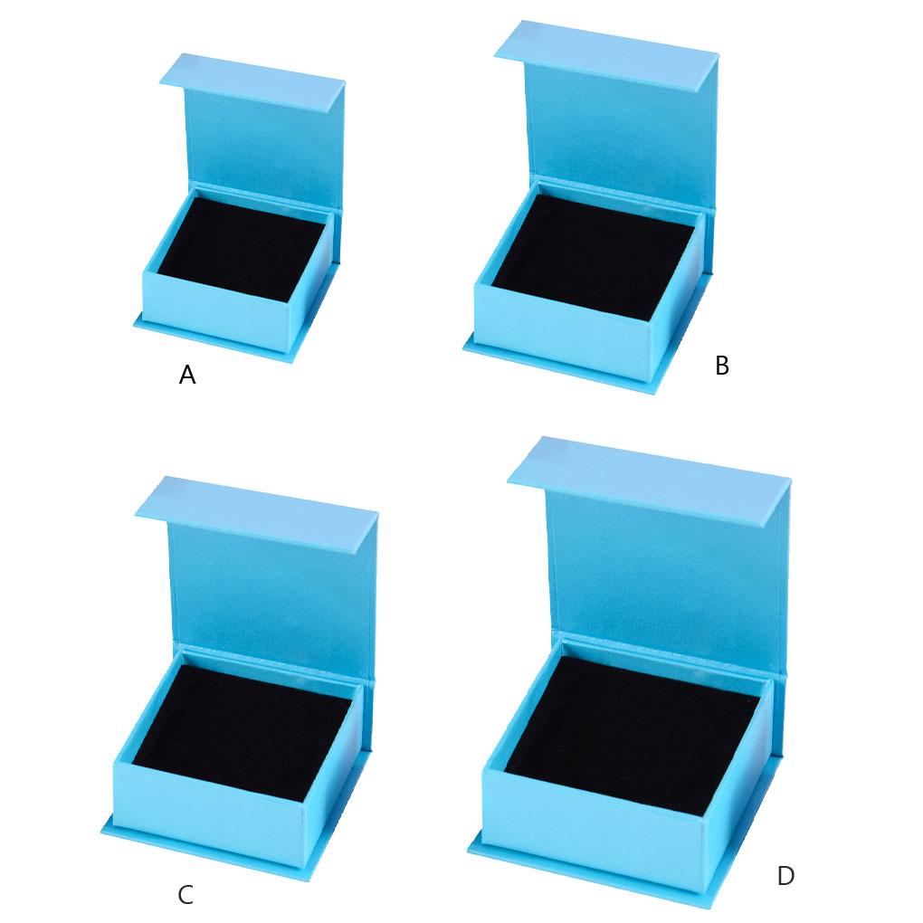 Cardboard Jewelry Box Necklace Organizer Gift Container Display Boxes Solid Color Blue Case Storing Displaying