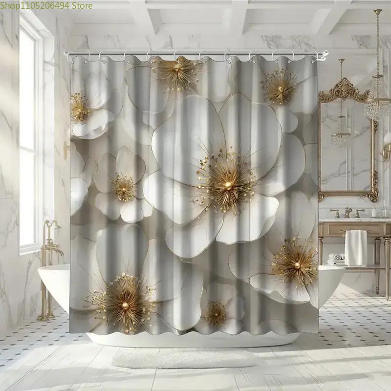 Ein Badezimmer-Duschvorhang zur Feier von Hochzeitsjubiläen, Enthält 12 Haken, Maße 70,87*70,87 Zoll, Perfekt für Zuhause