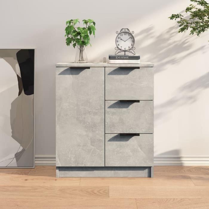 VidaXL Buffet Gris béton 60x30x70 cm Bois d'ingénierie 811083