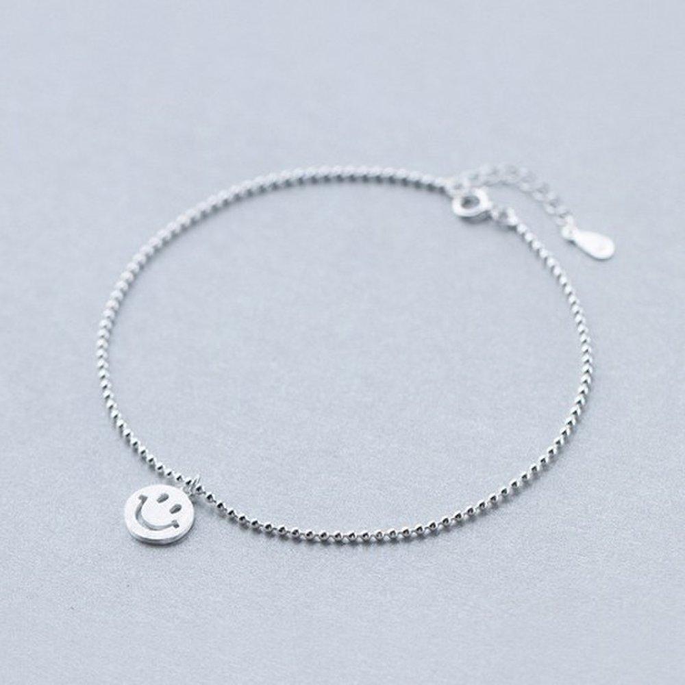 Hermosa J A016 Silver 925 Silver Anklet Silver Anklet Silver Ball Anklet Smile Anklet Daily Layered Anklet
