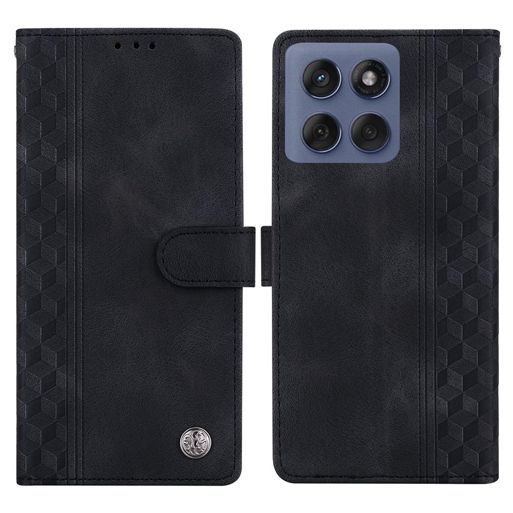 For Motorola Edge 60 Fusion 5G/Edge 60 5G Leather Case Imprinted Checkered Pattern Wallet Stand Flip Phone Cover