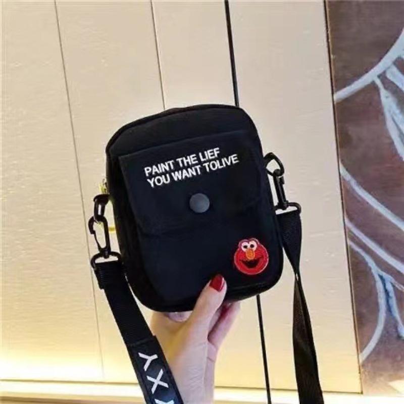 Japanese Style Canvas Crossbody Bag for Women, Cute Cartoon Shoulder Pouch, Trendy Street Fashion Chest Bag for Daily Use KTB