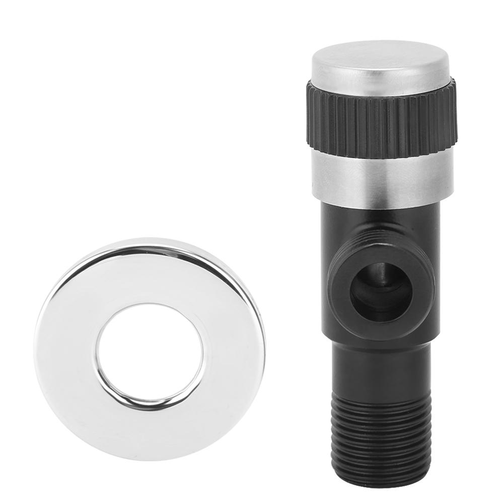 G1 2in Stainless Steel Black Hot Cold Water Faucet Triangular Angle Valve Toilet Check Valve