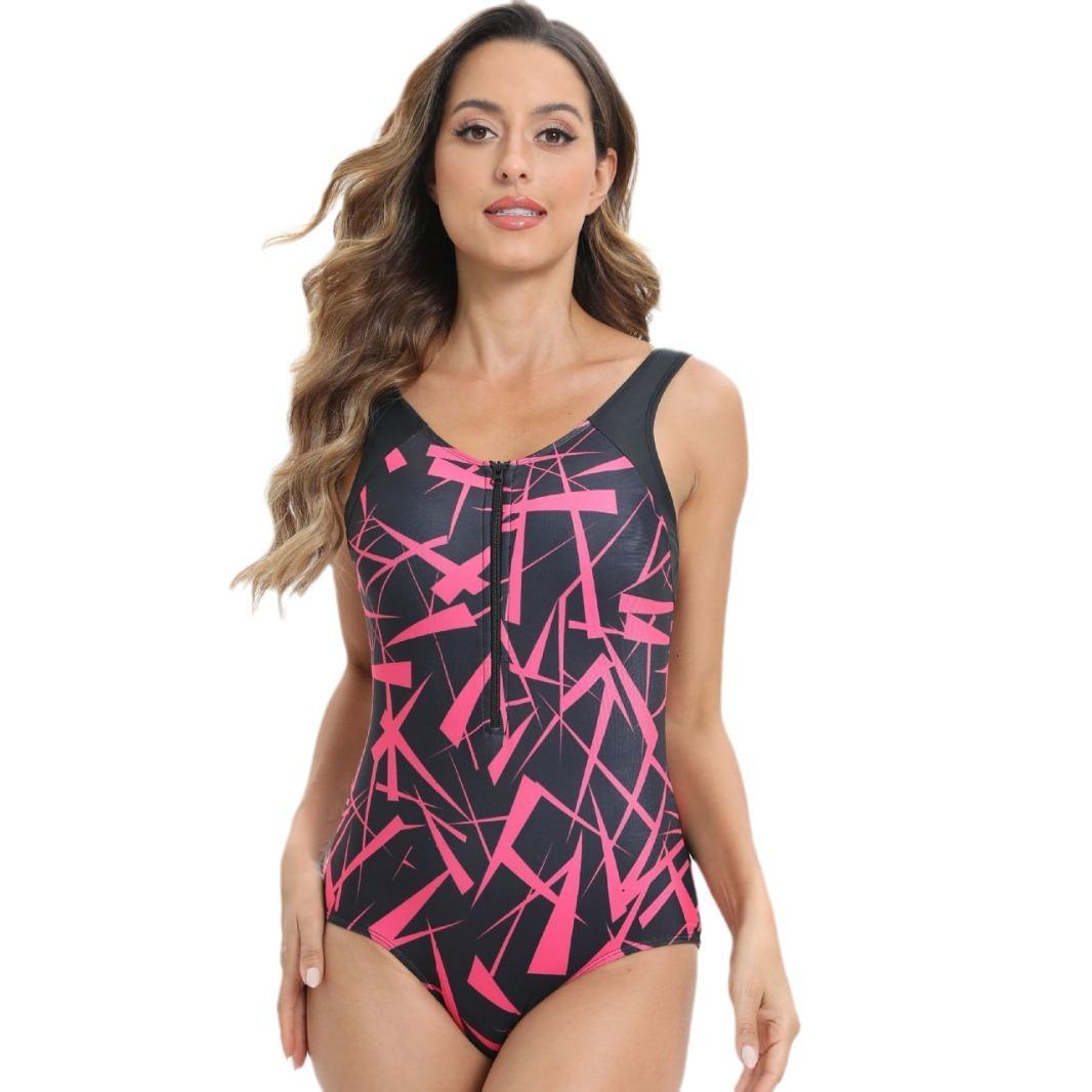 

Европейский и американский спортивный новый комбинезон на молнии с обтягивающим принтом, многоцветный костюм для подводного плавания, серфинга, женский купальник XXL розы красного