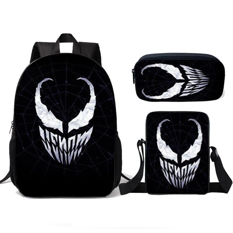 Venom Kids School Backpack Lunch Bag Pencil Case Threepiece Set For Children