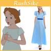 Bezauberndes blaues langes Kleid, Märchenhaftes Peter Pan Wendy Darling Kostüm für Erwachsene