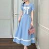 ZANZEA Damen Elegantes Lässiges Rundhals Sommerkleid mit Kurzen Ärmeln