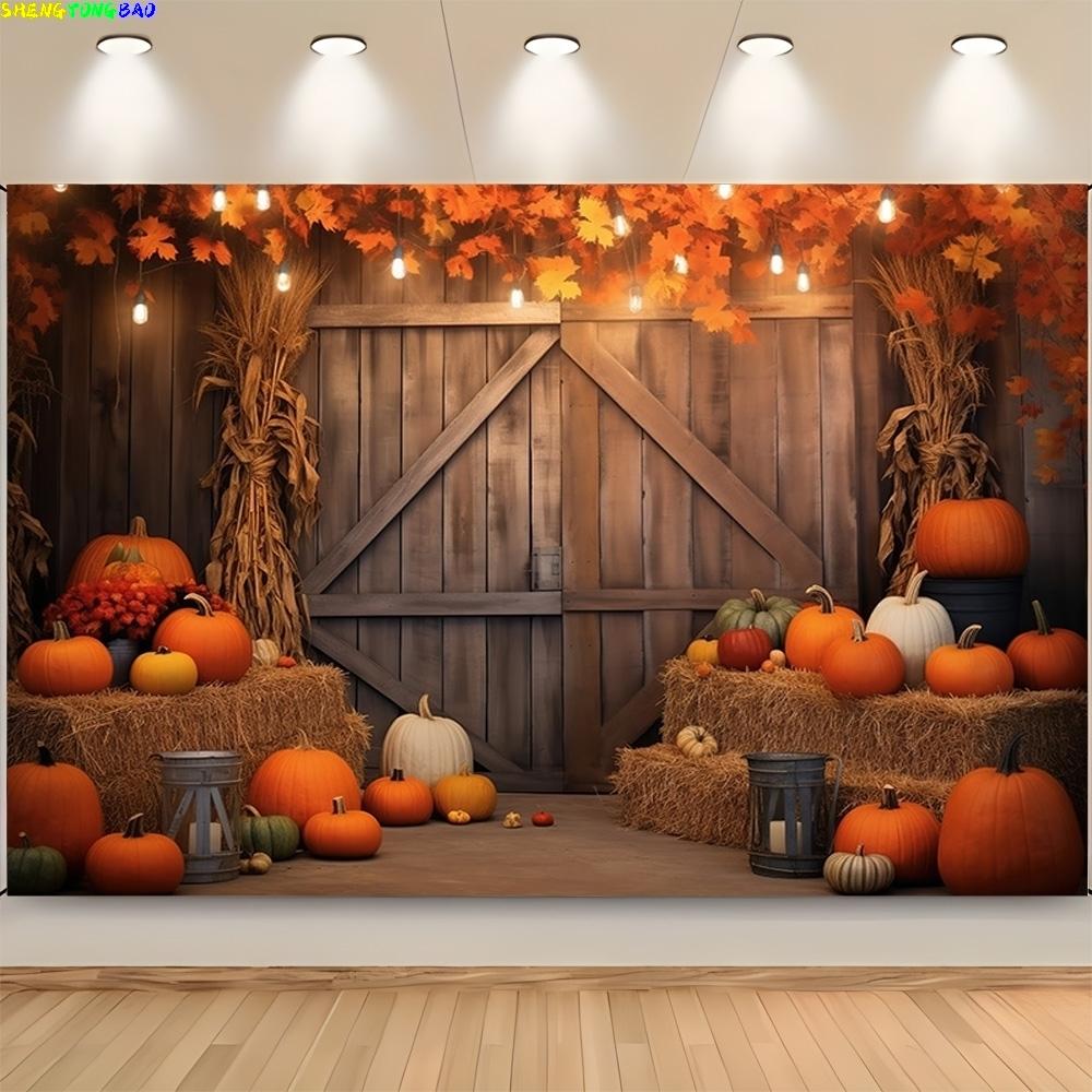 Halloween Backdrop Full Moon Scary Night Castle Trees Pumpkin Lantern Photography Background Kids Adult Family Party Decor WH-04