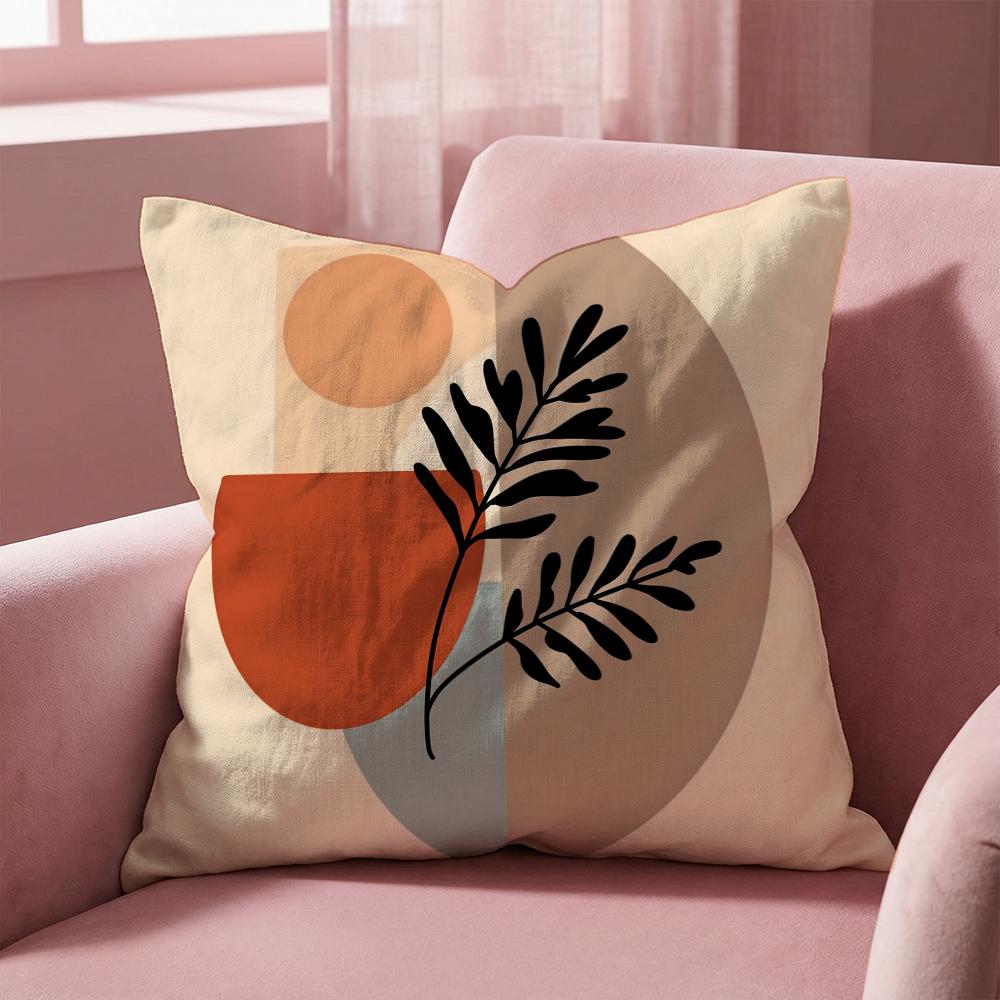 Trend Rustic Geometric Floral Cushion Cover Multi-Scene Pillow Cover for Home & Car - Reversible, Soft & Durable for Daily Use