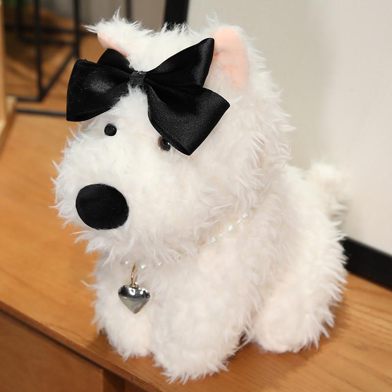 Highland Terrier West Plush Doll With Avocado Apple Backpacks Bow Decor Gift For
