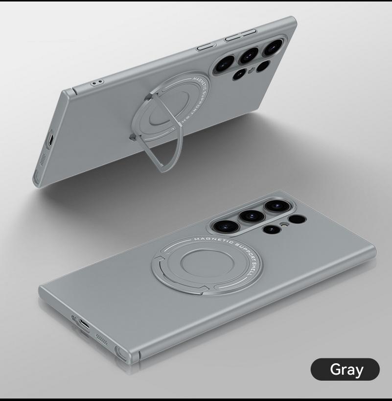 Metal Strong Magnetic Absorption Case For Samsung S24 Ultra S23 + S23 Plus S24 + Galaxy S24 Frosted Car Holder Protection Cover
