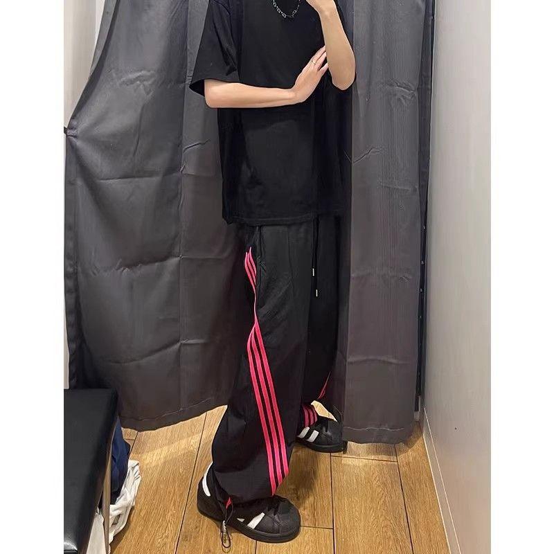 

Унисекс Быстросохнущие Трехполосные Трехмерные Брюки с Широкими Штанинами на Талии для Весны/Лета/Осени XL (up to 130 jin) чёрный