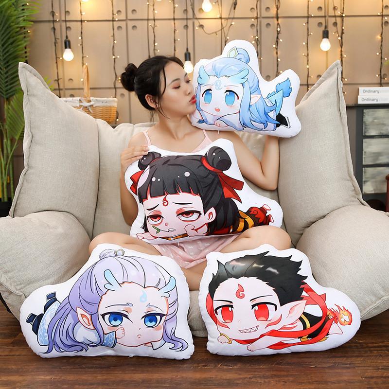 Nezha Bing Ao Plush Toy Pillows Cartoon Stuffed Doll Decorations Gifts Kids