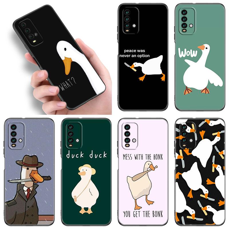 

Чехол для игрового телефона Duck Goose для Xiaomi Redmi Note 5 6 9T K20 K40 K50 Pro 7A 8A 9A 9C 9i 10A 10C A1 S2, мягкий черный чехол из ТПУ Redmi 7
