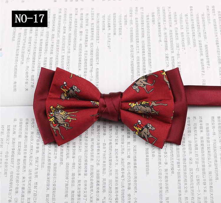 Gemusterte Fliege Herren Imitationsseide Druck Retro High-End Französisches Hemd Amtlich Fotografie Hochzeit Schleife Kragen