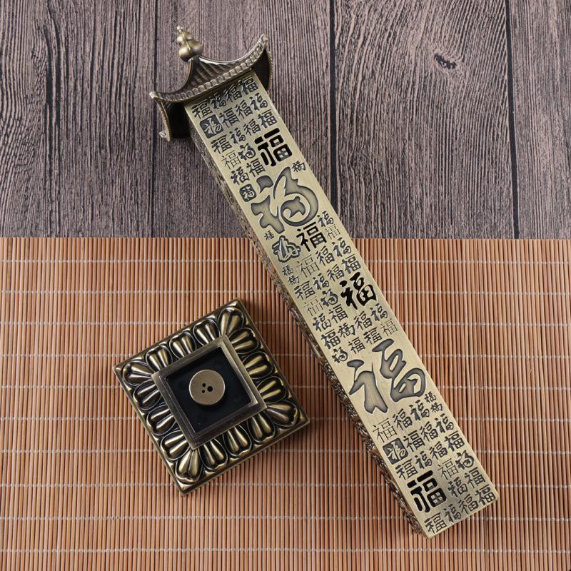 Baifu Column Huading Line Incense Burner Household Sandalwood Incense Burner Metal Antique Zen Copper Incense Burner Ornaments 7
