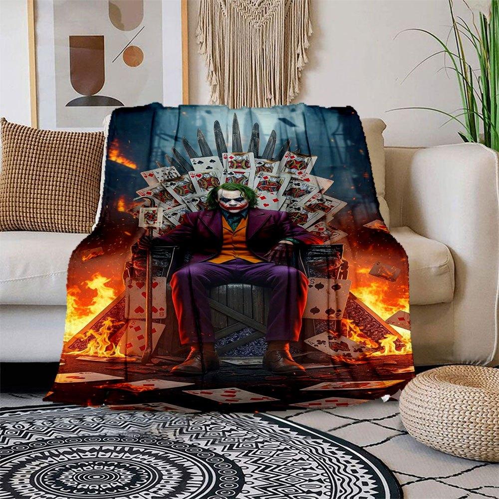 

Joker Throne Playing Cards Fantasy Art Print Poster Blanket Flannel Throw Blanket for Sofa, Bed, Travel, Camping, Office 100x150cm