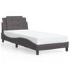 Vidaxl Rama Łóżka Z Led, Szara, 100X200 Cm, Sztuczna Skóra
