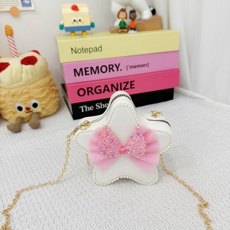 Adorable Cartoon Star Crossbody Bag For Kids Stylish Chain Strap Waterproof Pvc