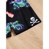 Boys Summer Clothing - Cartoon Car Print Short Sleeve Top and Shorts, Stylish, Casual, Comfortable