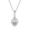 Fine Jewelry 925 Sterling Silver Women's Pendant Necklace - Exquisite Minimalist Water Drop Hollow Design