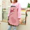 Delantal de Cocina Sin Mangas Repelente a las Manchas Lino Rosa Cerdo Estampado Cocina Babero Largo Accesorios para el Hogar