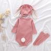 SEIWARAKU Rabbit Romper with Bunny Long Sleeve Solid Baby Baby Shower for Boys and Girls Ears, Coverall, Soft, Color, Underwear, Pajamas, Jumpsuit,