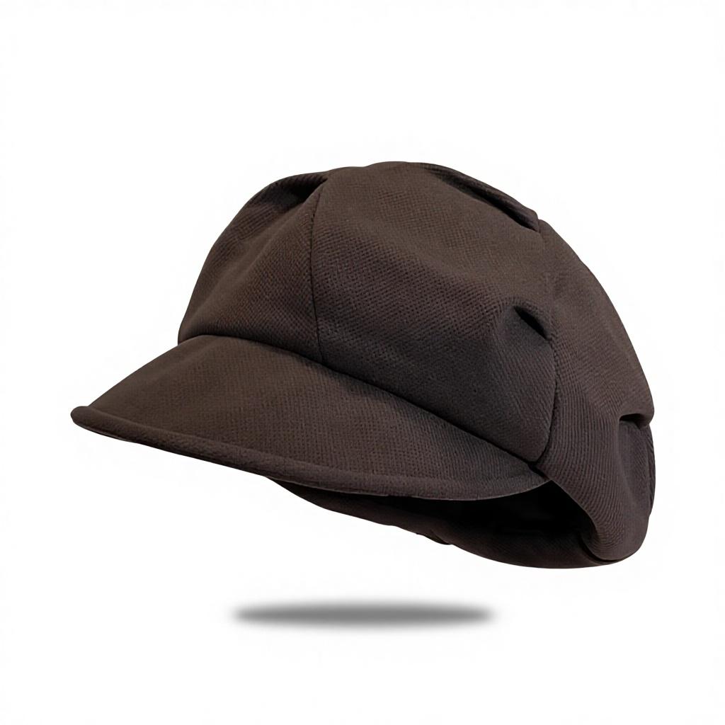 Cloud Hat Women's Autumn Winter New Octagonal Beret Wrinkled Face-Slimming British Retro Painter Hat Versatile