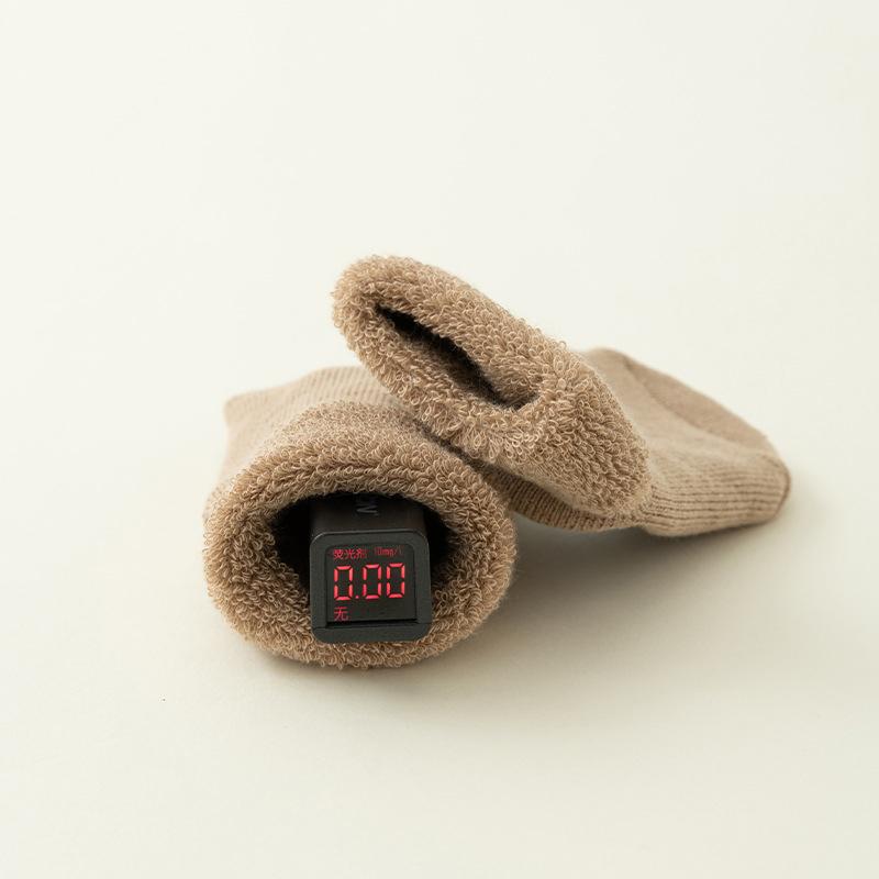 Kids Winter Plush Looped Floor Socks Velvet Lining Baby Socks 0-3Year Children Solid Color Stockings Thick Warm Newborn Footwear