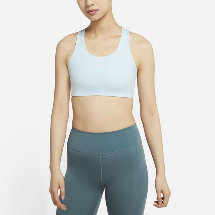 Nike Medium Support One-Piece Padded Fitted Sports Tank Top Women Tops Glacier-Blue BV3637-474