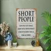 Vintage Metal Sign Plaque Short People Wall Art Home Decor