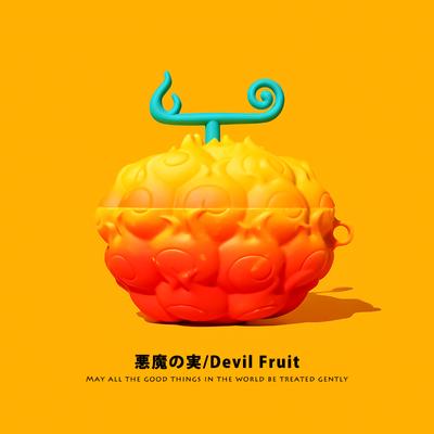 Funda Protectora de Dibujos Animados Linda de Fruta del Diablo para Apple AirPods 4 para Auriculares para AirPods Pro 2 Funda de Carga para AirPods 3 2 1